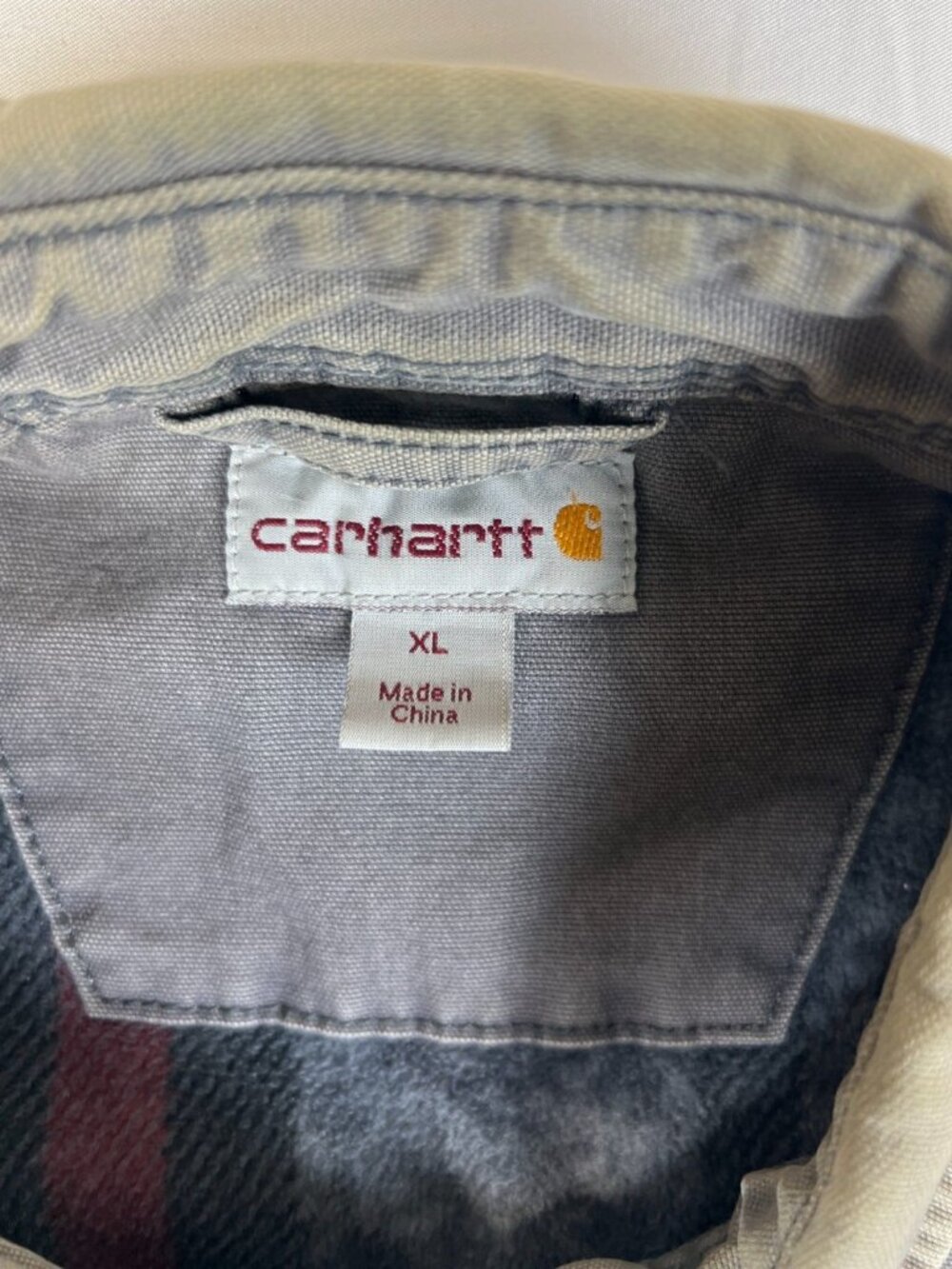 Carhartt Men XL Regular Rugged Flex Blanket Lined Shirt Jacket Shadow Gray Snap - Picture 7 of 11